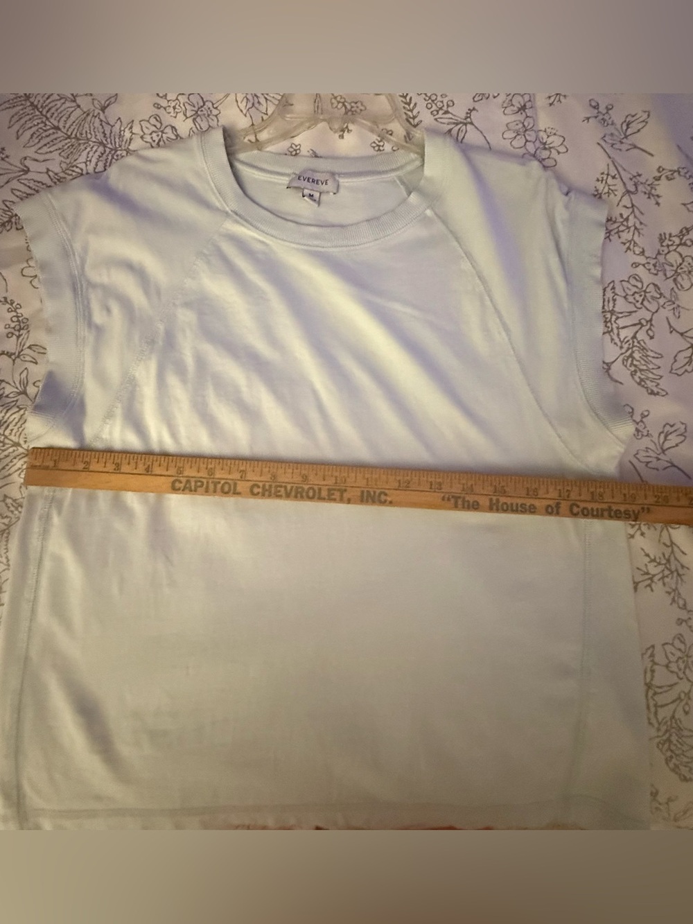 Evereve Light Blue Cap-Sleeve Crewneck Tee - Picture 7 of 8